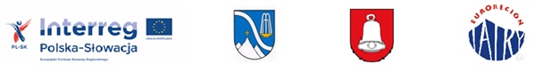 Baner zawiera logotypy programu Interreg Polska - Słowacja, herbu Miasta i Gminy Szczawnica, herbu Spisska Bela oraz Związku Euroregion Tatry
